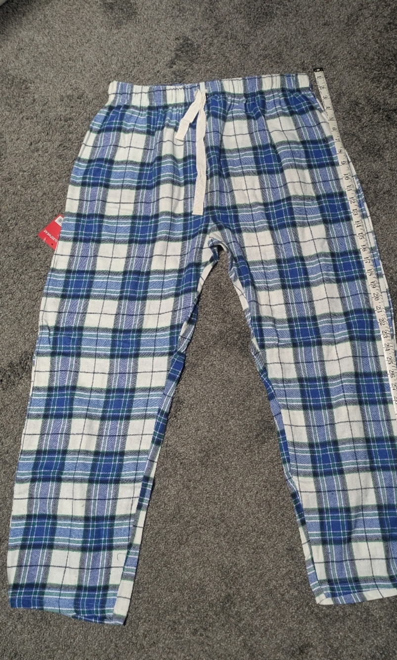 Blue Plaid Pajama Pants - Soft Drawstring Lounge Pants